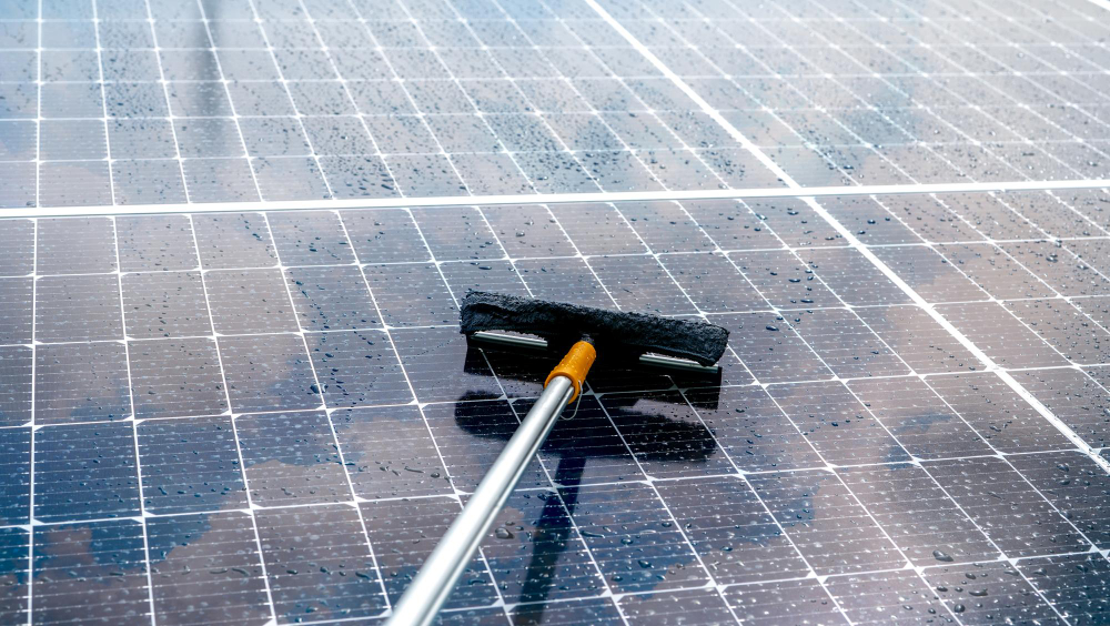 Solar panel cleaning