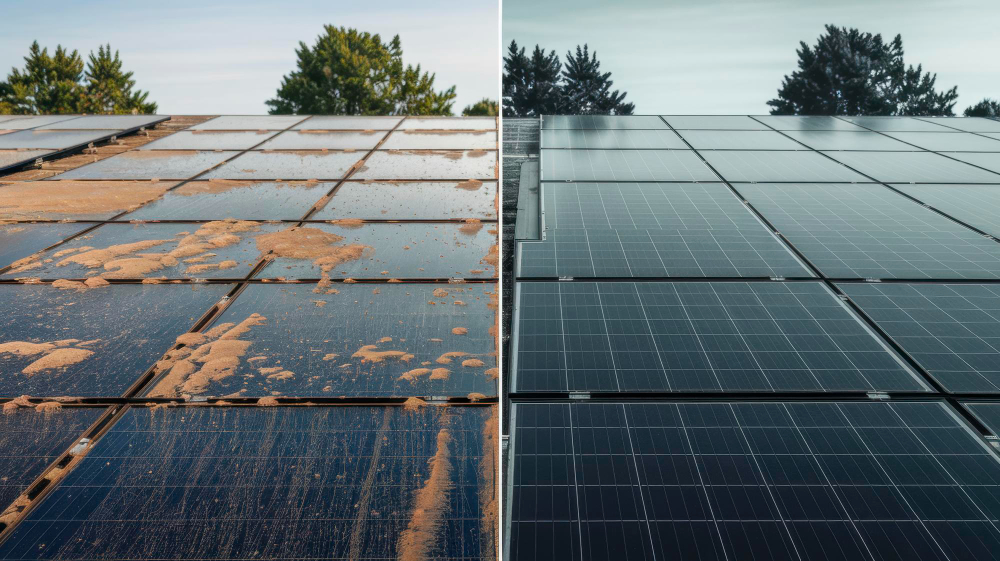 Solar panel cleaning