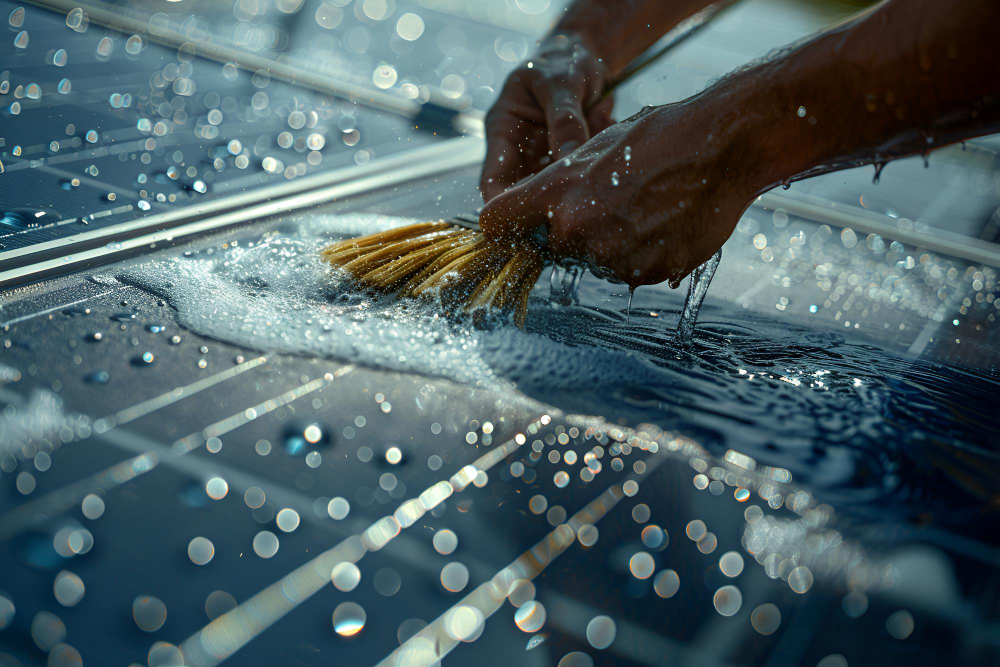 Solar panel cleaning